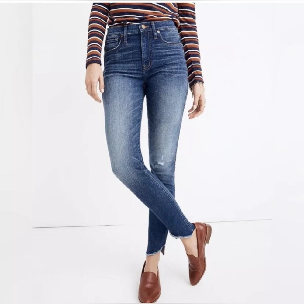 Madewell 10" High Rise Skinny Jeans Cutout Tulip Hem Edition Women's Size 30